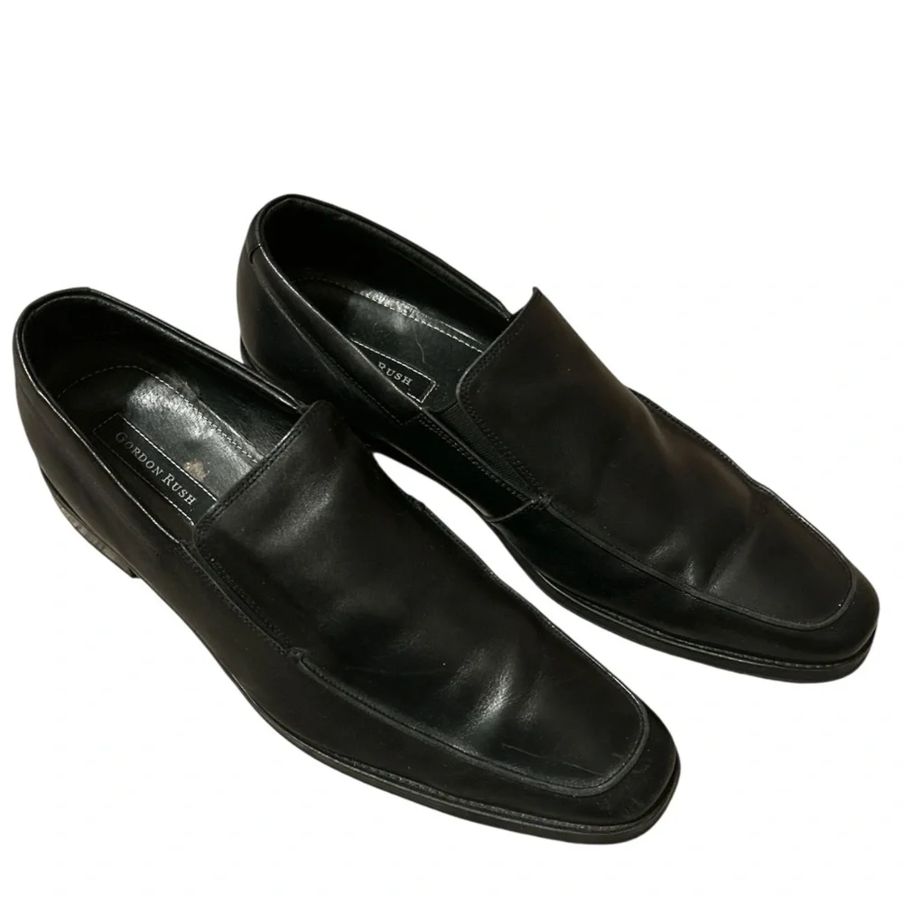 Gordon Rush Cole Black Leather Loafers Sz 13 Made In Italy Driving Shoes Slip On